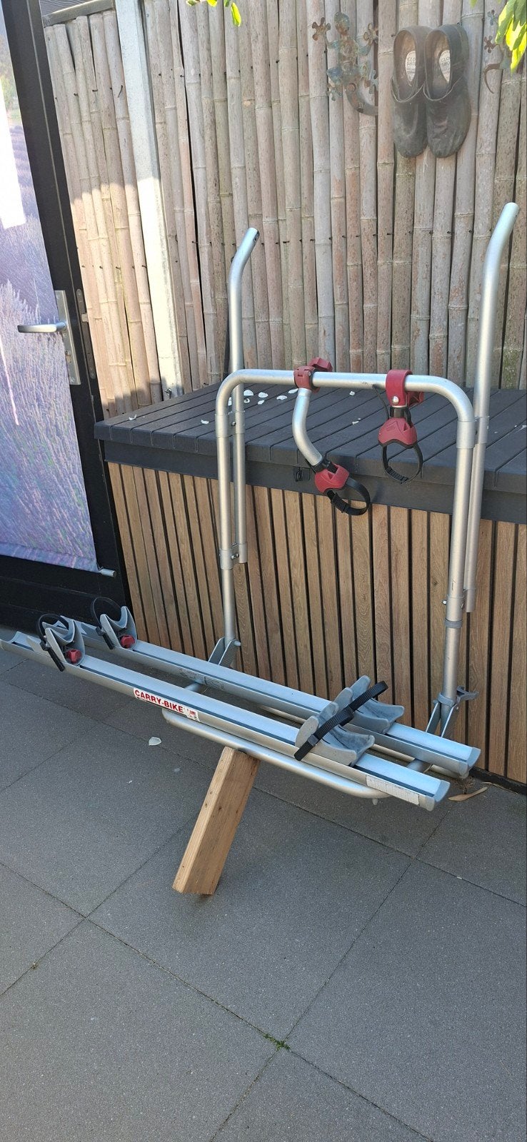 Fiamma fietsendrager voor buscamper (zonder beugels), Ophalen, 2 fietsen, Zo goed als nieuw, Achterklepdrager