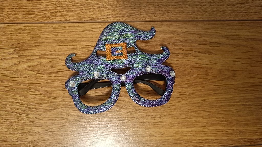 Halloween bril met heksenhoedje, Ophalen, Zo goed als nieuw, Kostuum, Halloween of Griezel