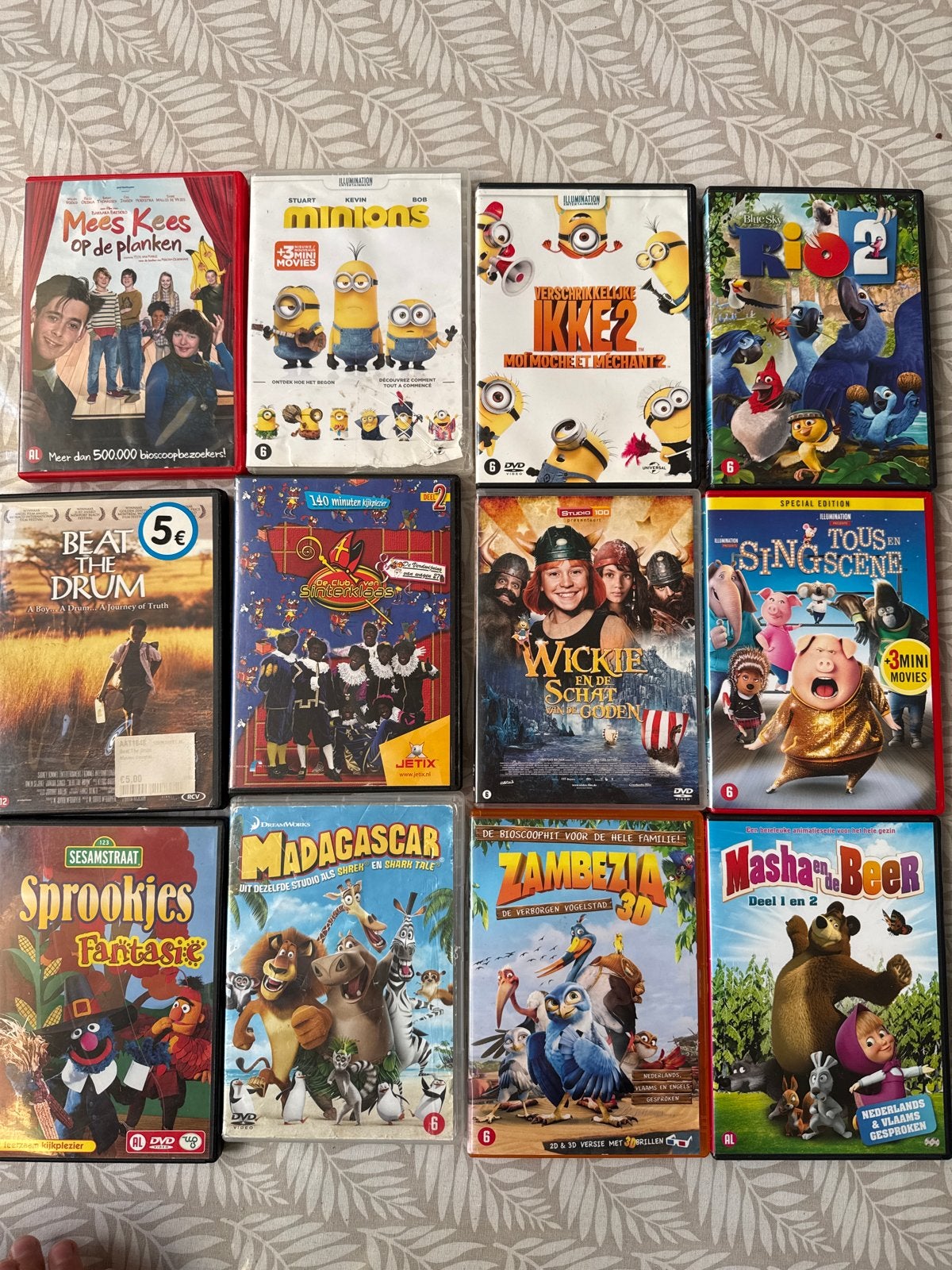 Grote collectie kinderfilms op DVD (12 stuks), Cd's en Dvd's, Gebruikt, Animatie, Alle leeftijden, Box/collectie