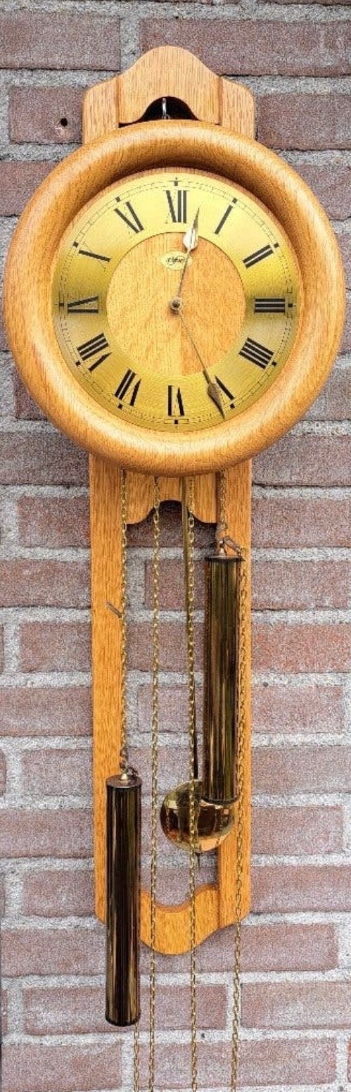 Orfac Wandklok - Klassiek Eiken Design, Antiek en Kunst, Ophalen