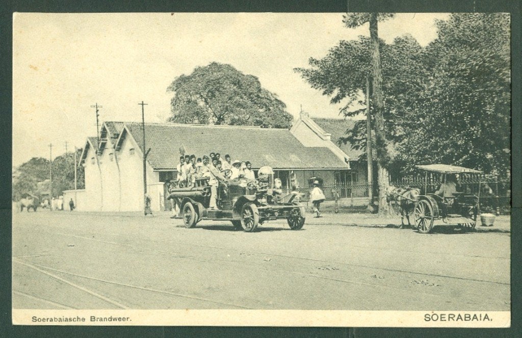 AK Nederlands Indie Soerabaia Brandweer, Verzamelen, Ophalen of Verzenden, Voor 1920, Ongelopen, Overijssel