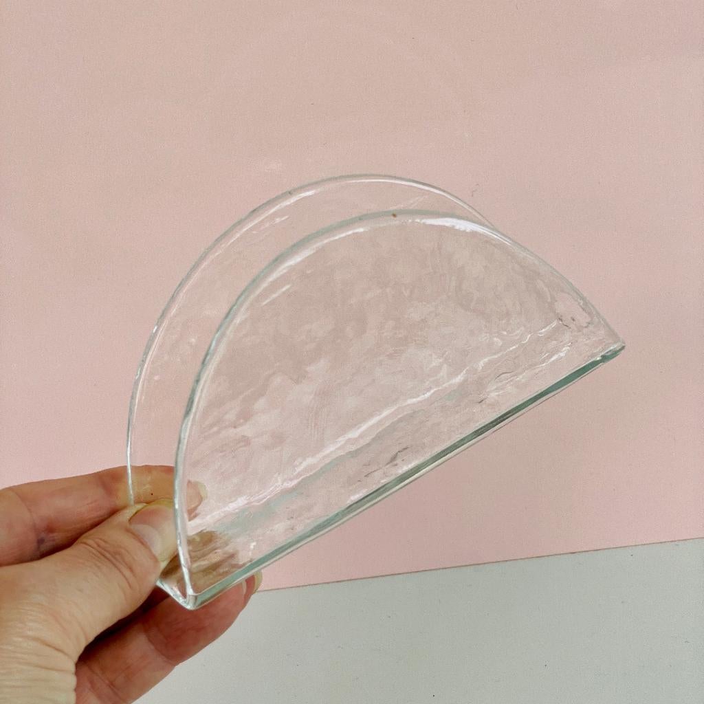 Pukeberg vintage glazen brieven STANDAARD houder MidCentury, Ophalen of Verzenden