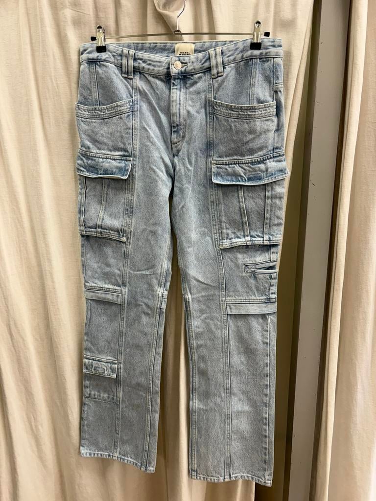 Isabel Marant Vokayo cargo jeans maat 44, Ophalen of Verzenden, Zo goed als nieuw, Blauw, W33 - W36 (confectie 42/44)