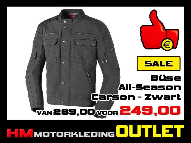 Textiel motorjas Buse Carson All-Season Zwart, Info@huybersmotoren.nl, Jas | textiel, HM - Sale, NL