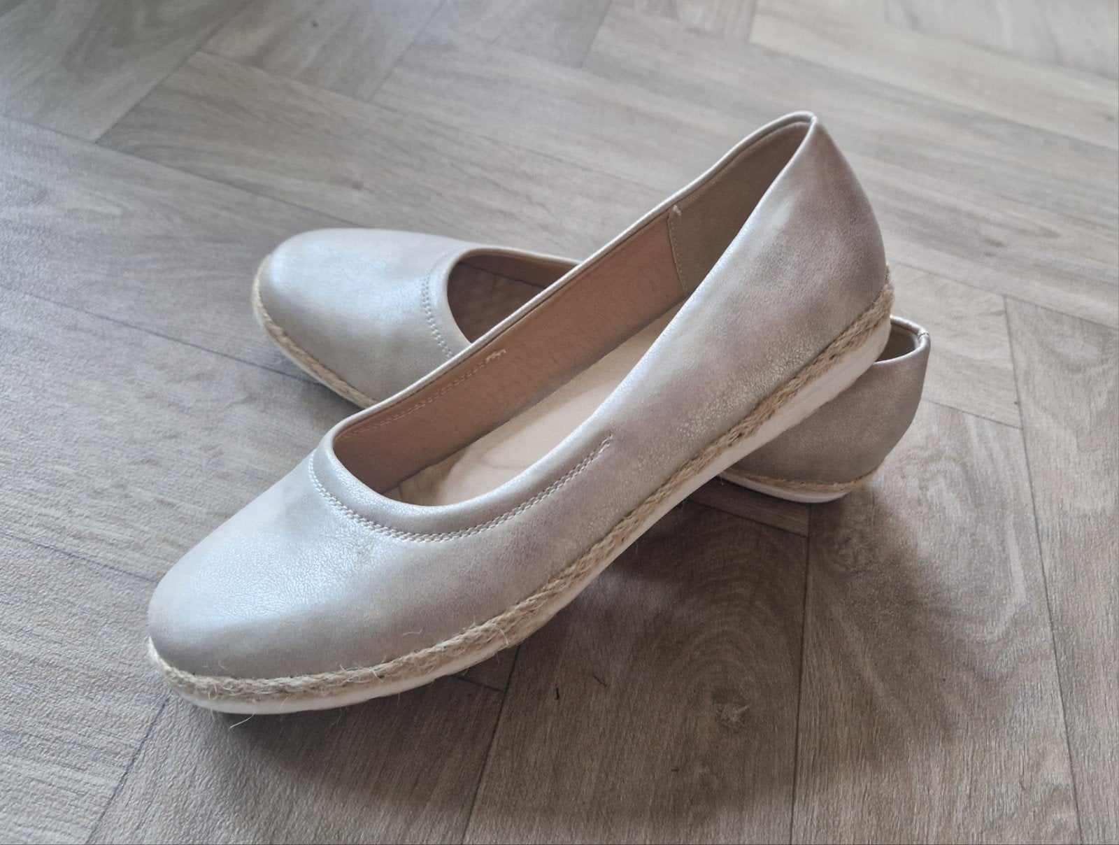 Ballerina's maat 39 - Champagne/Nude/Beige - 1x gedragen, Beige, Ladyflex, Gedragen, Ballerina's