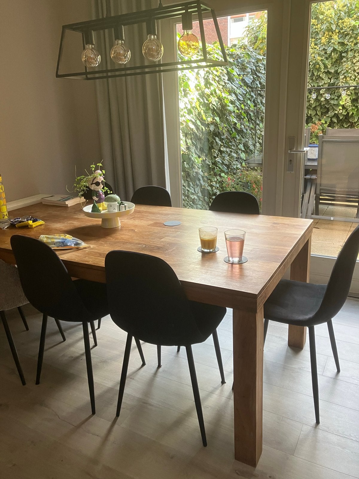 6 Zwarte Suède-achtige Eetkamerstoelen - Makkelijk Schoon, Ophalen, Overige materialen, Minder dan 50 cm, Gebruikt