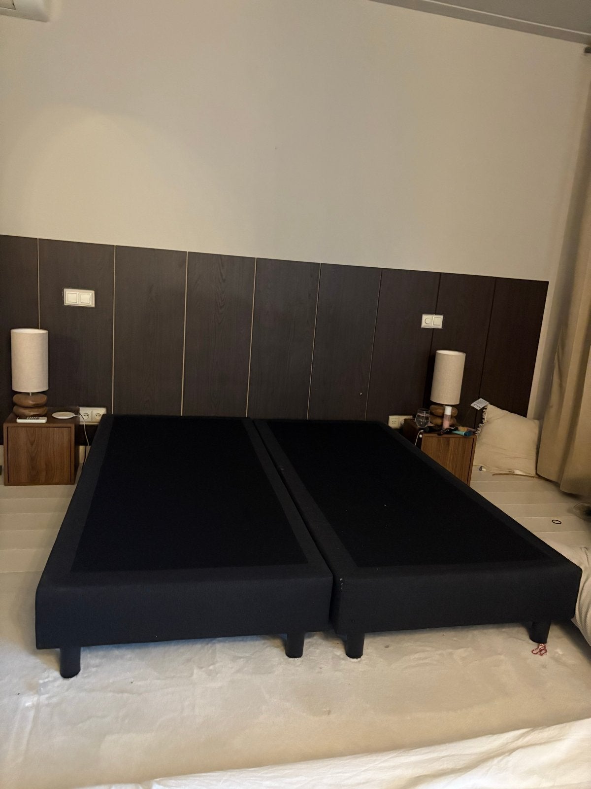 Boxspring 180x200 zonder hoofdbord, Huis en Inrichting, Slaapkamer | Bedden, Ophalen, Gebruikt, Zwart, Tweepersoons