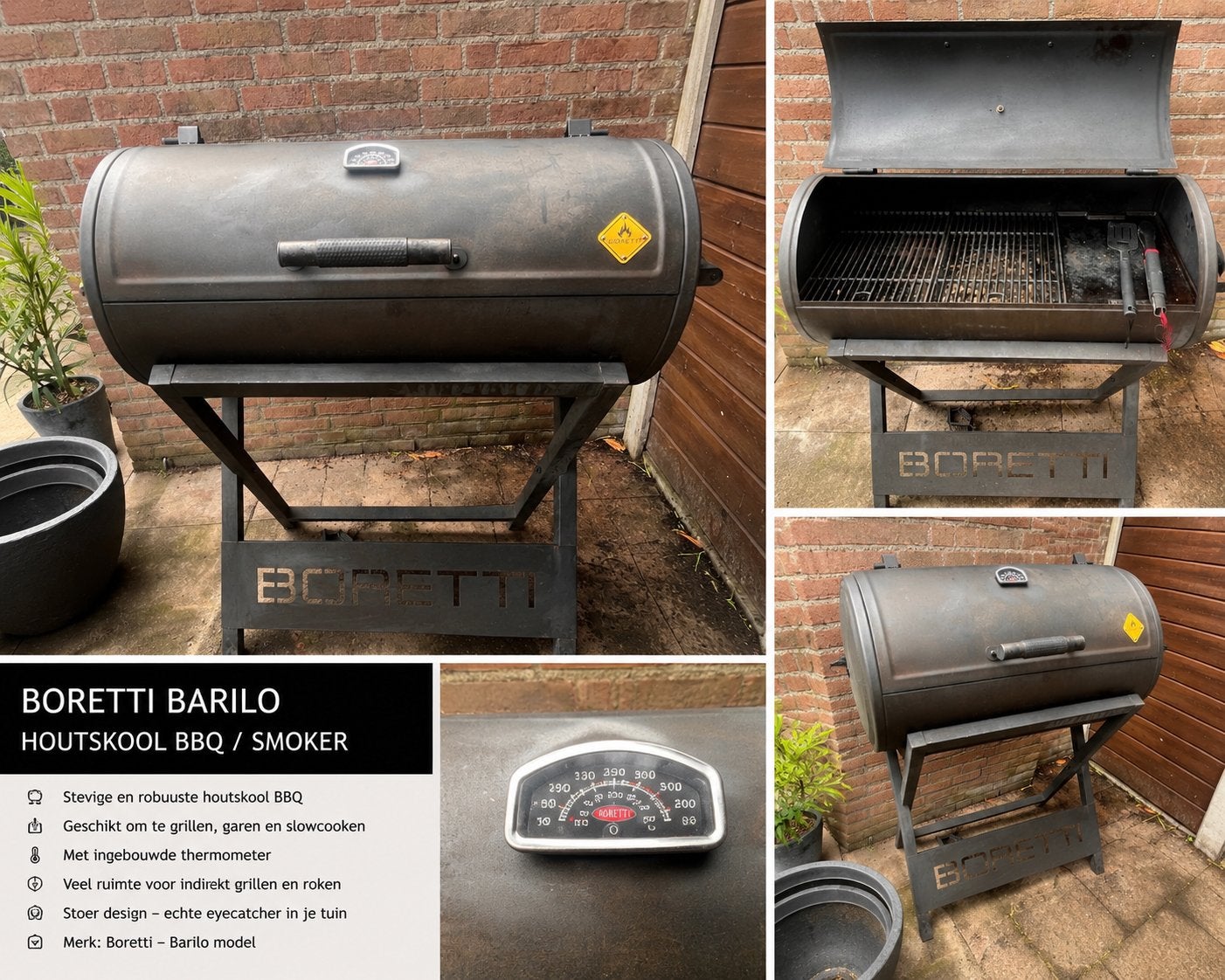 Boretti bbq houtskool, Ophalen, Gebruikt