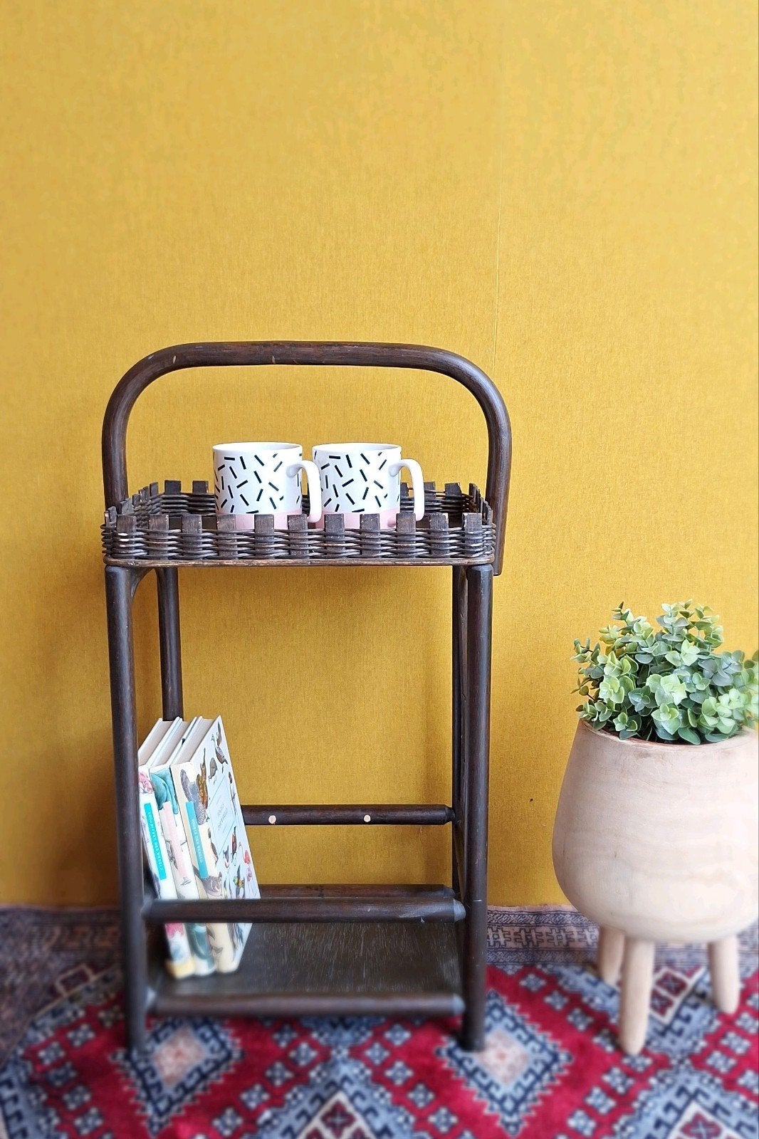 Vintage manou etagère, serveer mand, dienblad, mandje, Huis en Inrichting, Woonaccessoires | Etagères, Gebruikt, Vintage, Ophalen of Verzenden