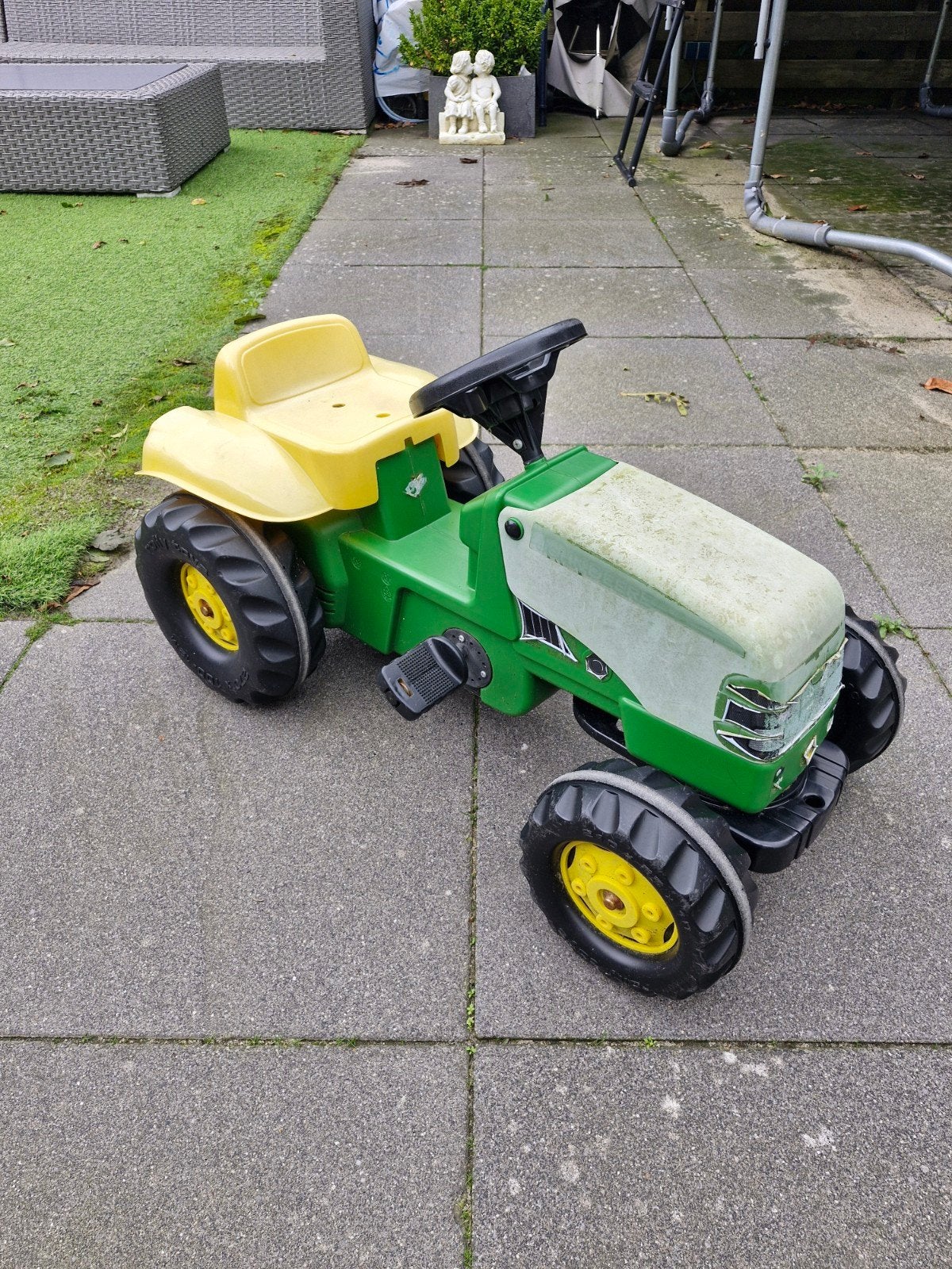 Stoere groene traptractor met bak, Ophalen, Gebruikt, Trapvoertuig