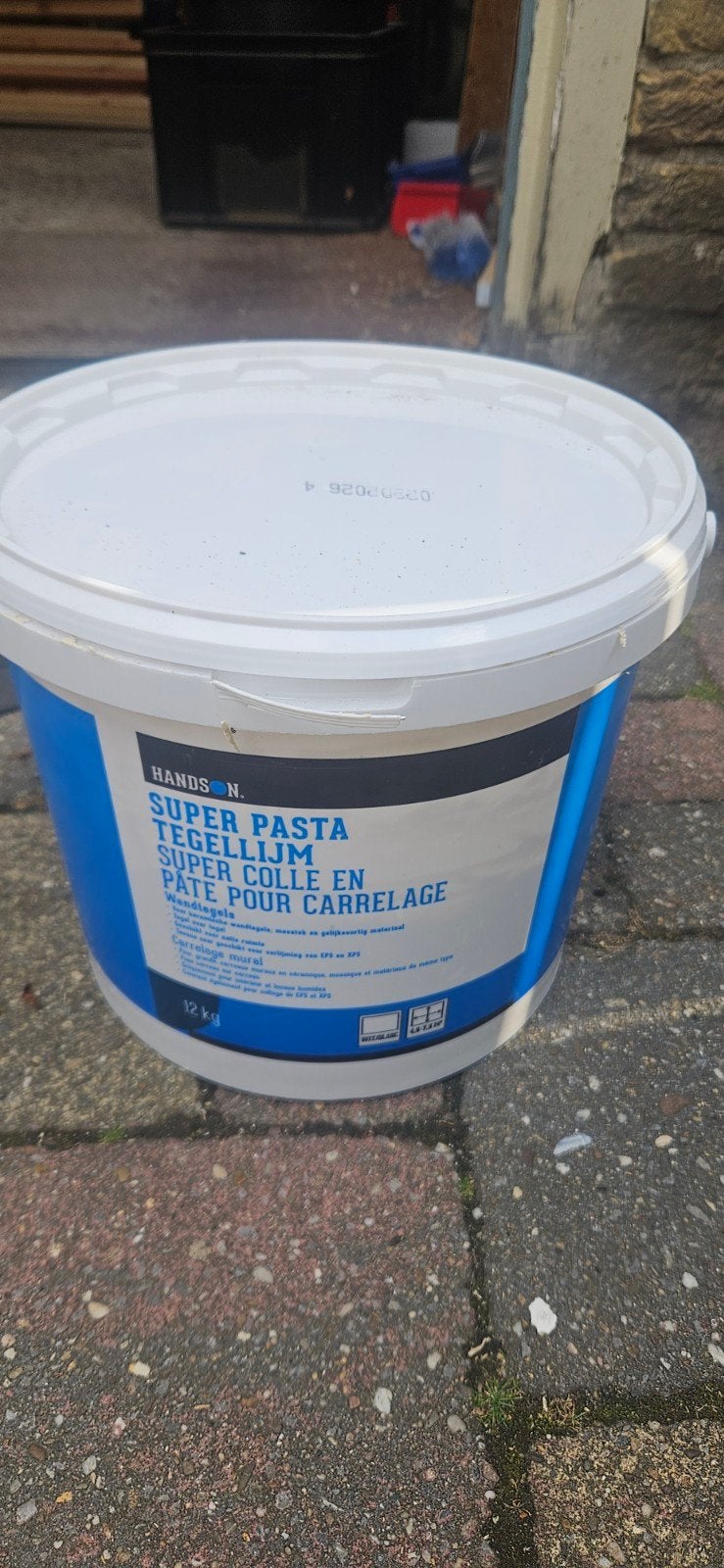 Tegellijm Handson Super Pasta - 12kg emmer (halfvol), Ophalen, Overige materialen, Wandtegels, Minder dan 20 cm