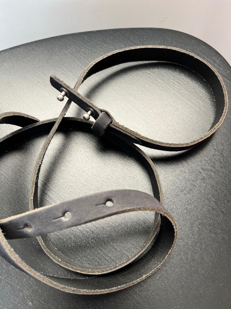 leren blauwe smalle riem, Minder dan 3 cm, Overige kleuren, Echt leder, 90 tot 100 cm