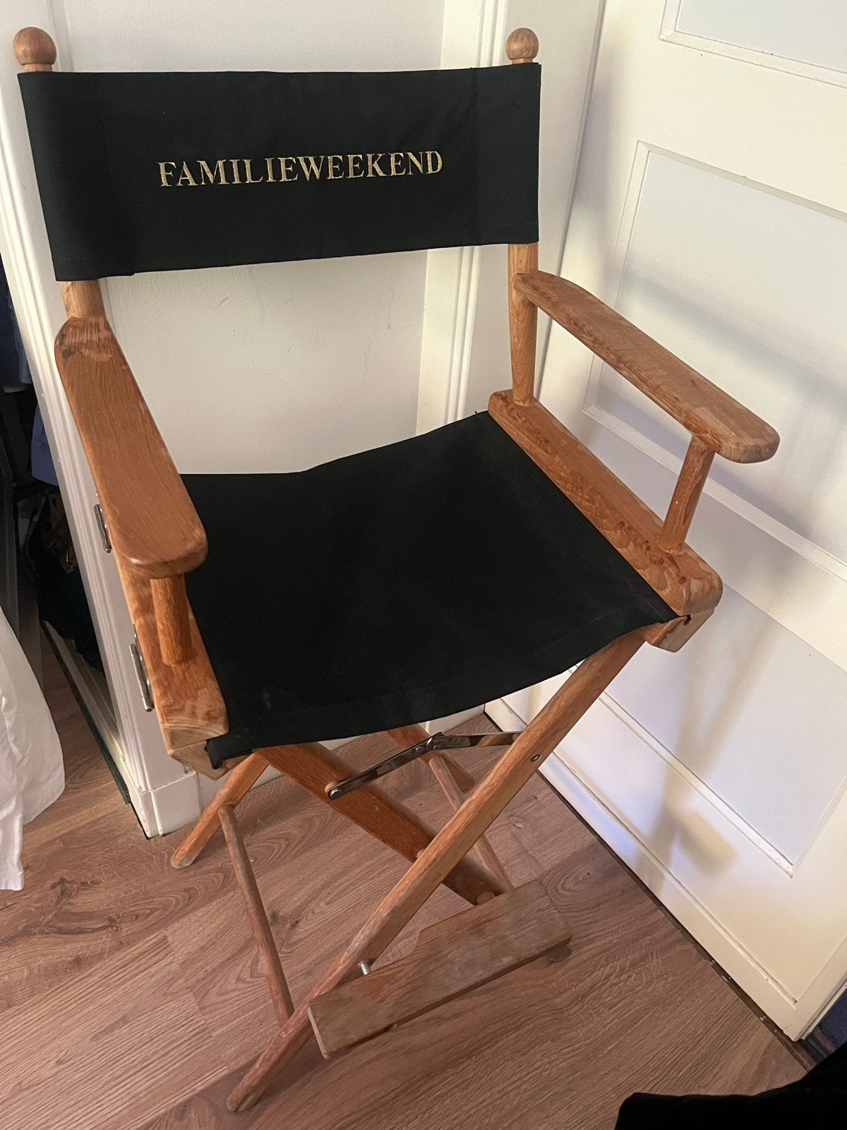 Officiële Regisseursstoel "Familieweekend" - Film Memorabili, Huis en Inrichting, Stoelen, Ophalen, Gebruikt, Zwart, Eén