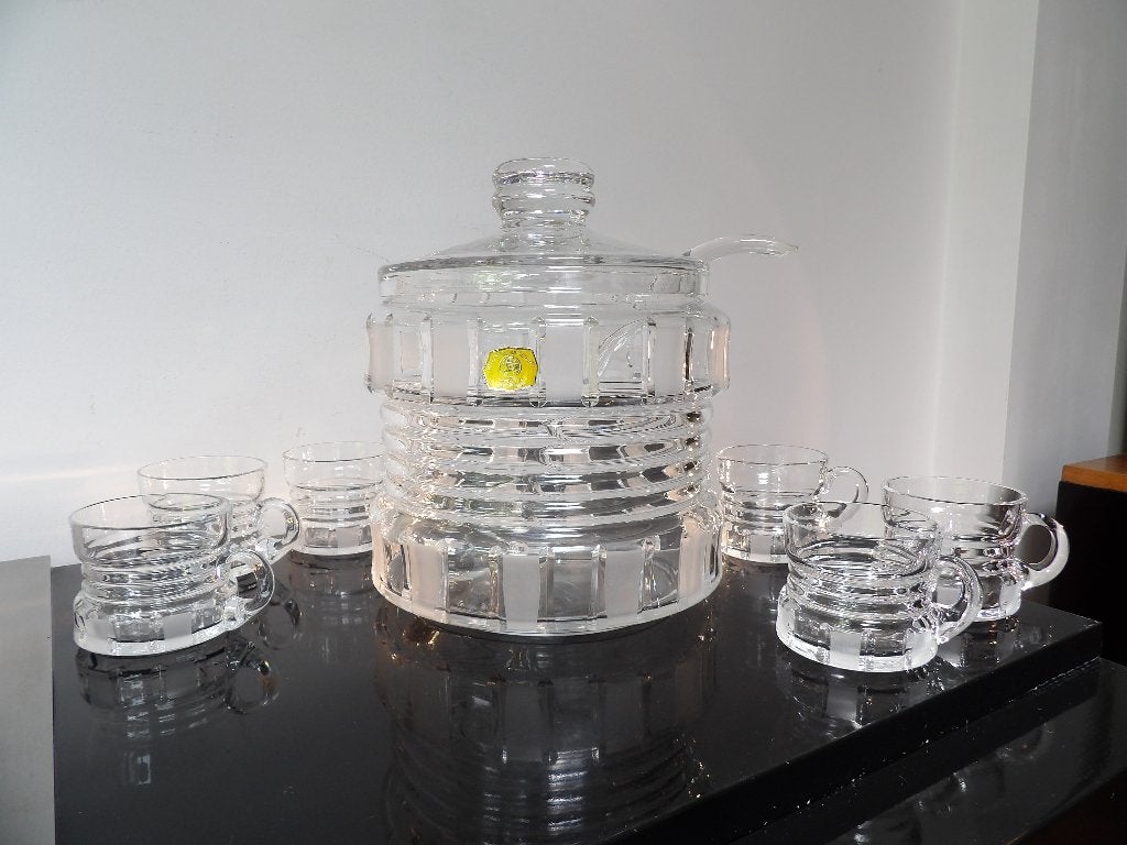 Art Deco Bowl/Drinkset Ilse Bleikristal 24% - 6 personen, Ophalen of Verzenden