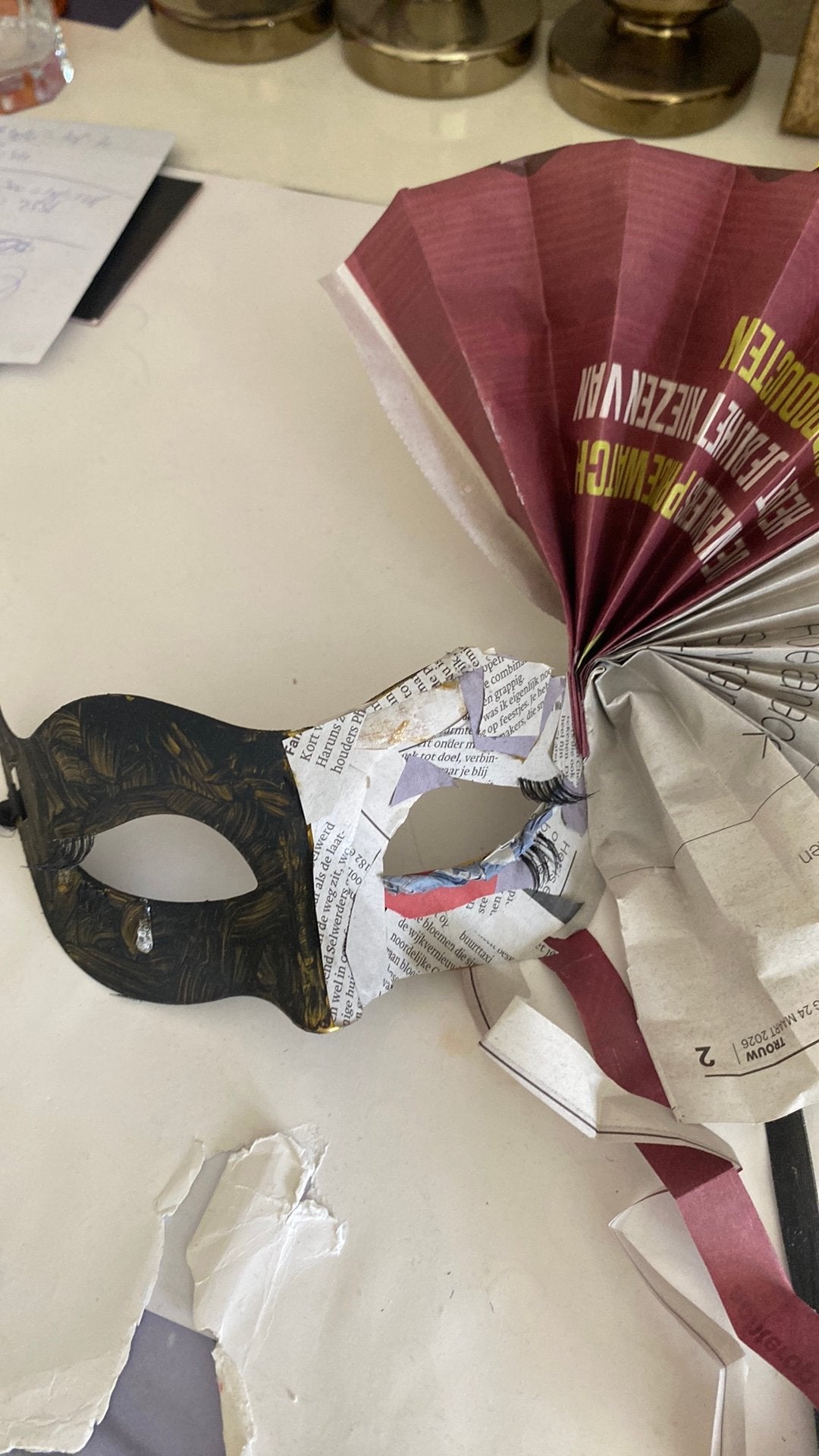 Zelfgemaakte masker, Ophalen of Verzenden, Zo goed als nieuw, Accessoires