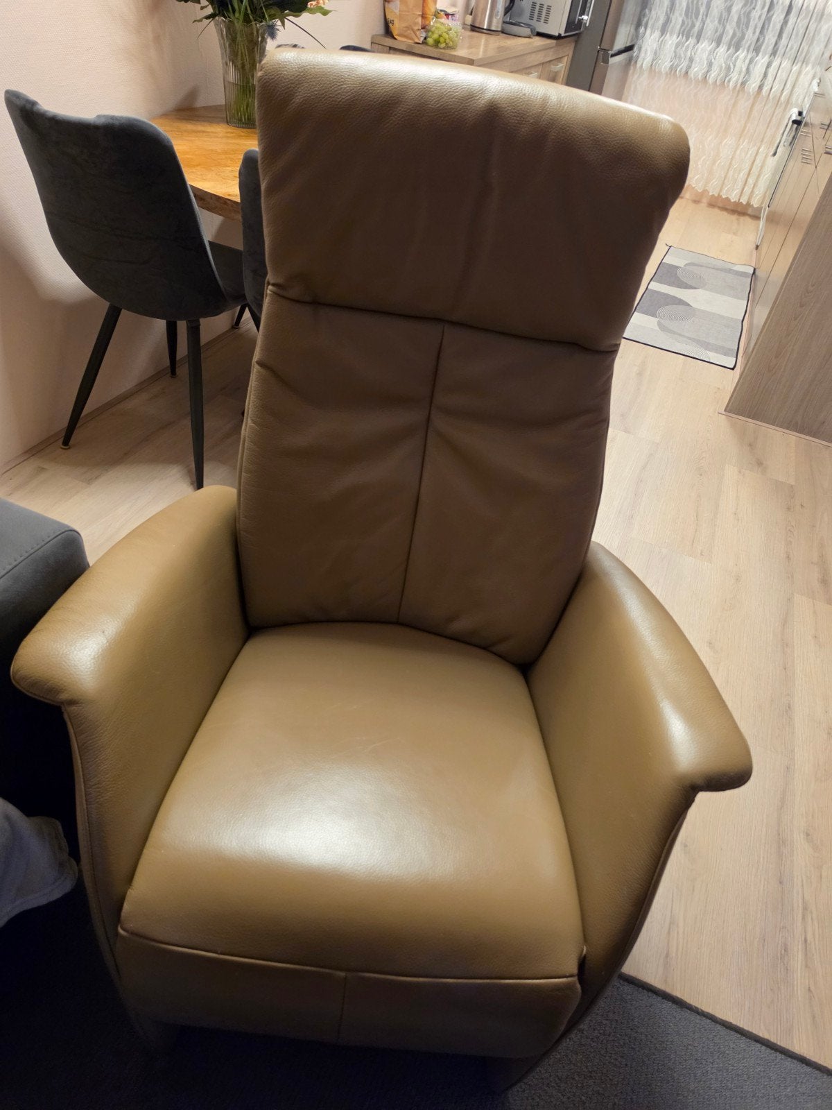Elektrische Verstelbare Lederen Fauteuil Stoel, Huis en Inrichting, Fauteuils, Ophalen, Zo goed als nieuw, Leer, Modern