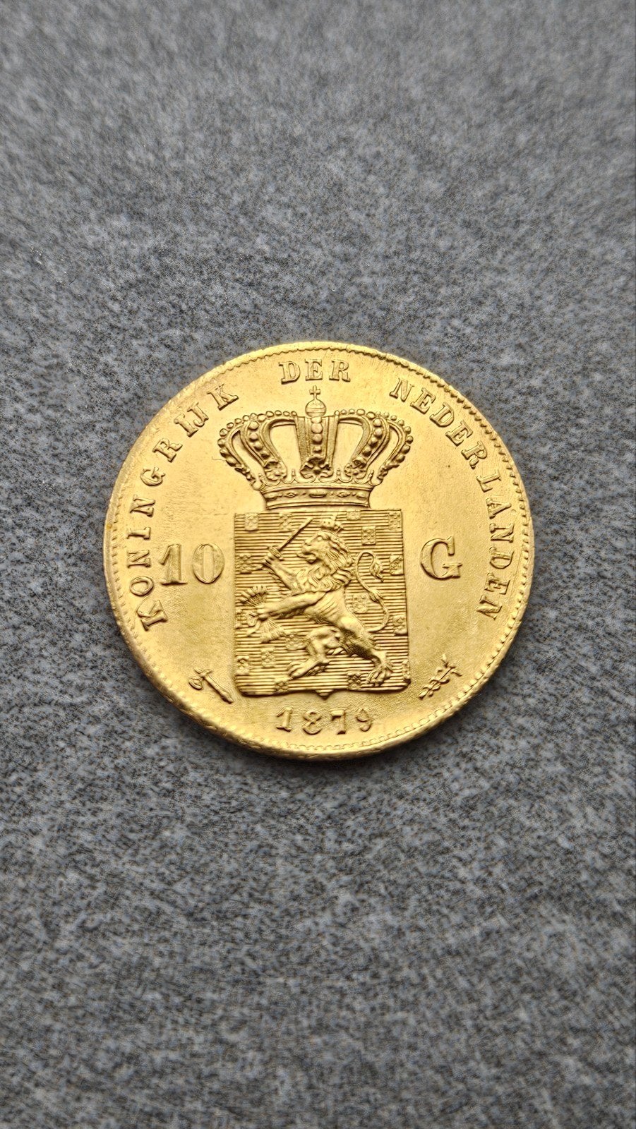 gouden tientje 1879, Ophalen of Verzenden, Koning Willem III, 10 gulden, Goud