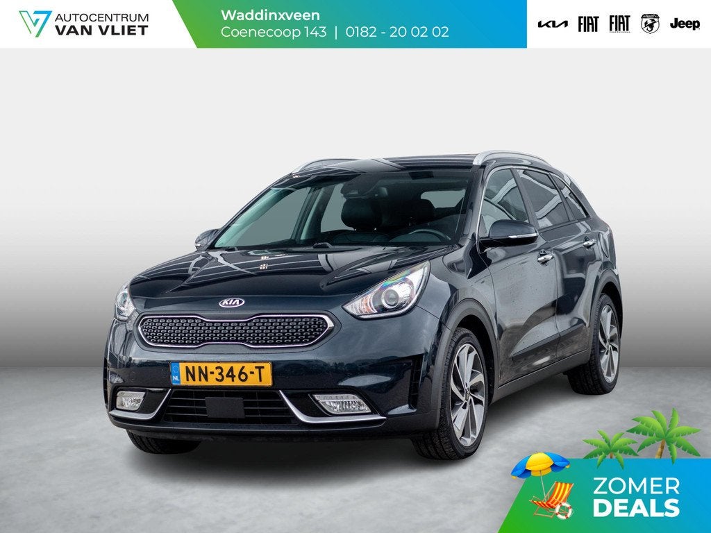 Kia Niro 1.6 GDi Hybrid ExecutiveLine | Leder | Stoel Verwar, Auto's, 12 maanden, Gebruikt, Euro 6, Blauw
