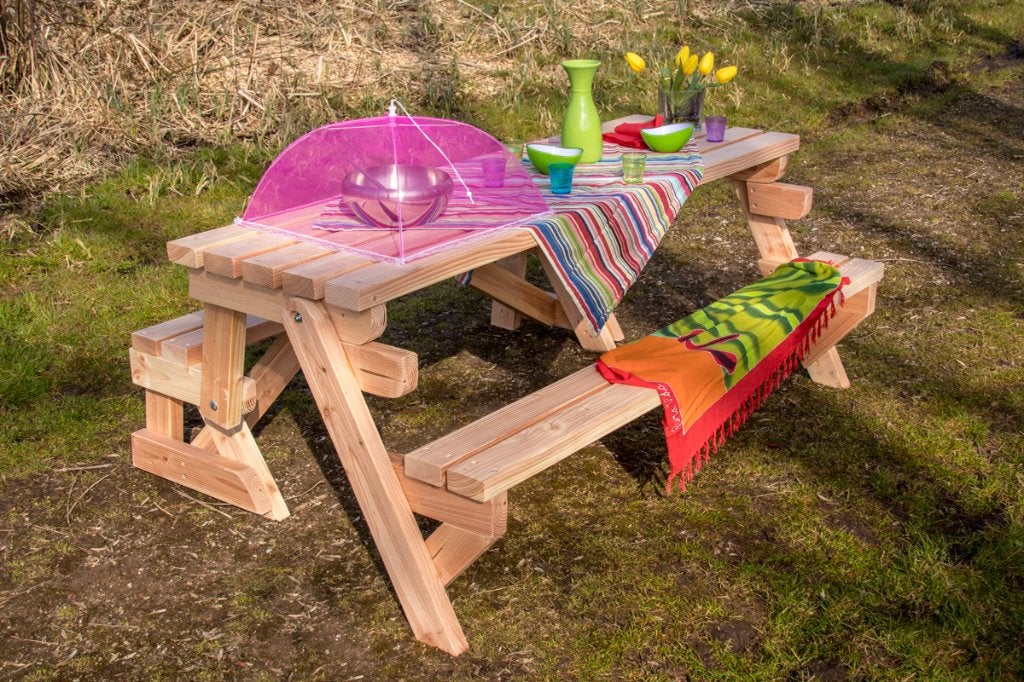 Inklapbare Picknicktafel in 4 maten, Nieuw, Ophalen of Verzenden, Inklapbaar, Rechthoekig
