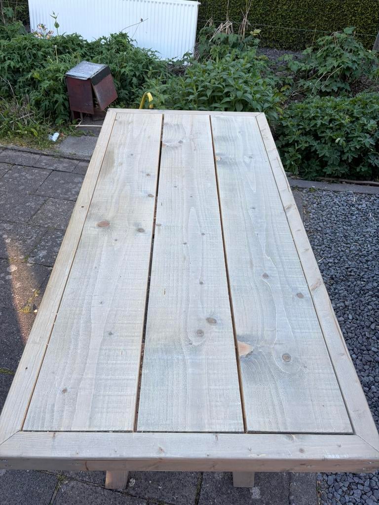 Steiger houten tafel, Tuin en Terras, Ophalen of Verzenden, Zo goed als nieuw, Rechthoekig, Hout