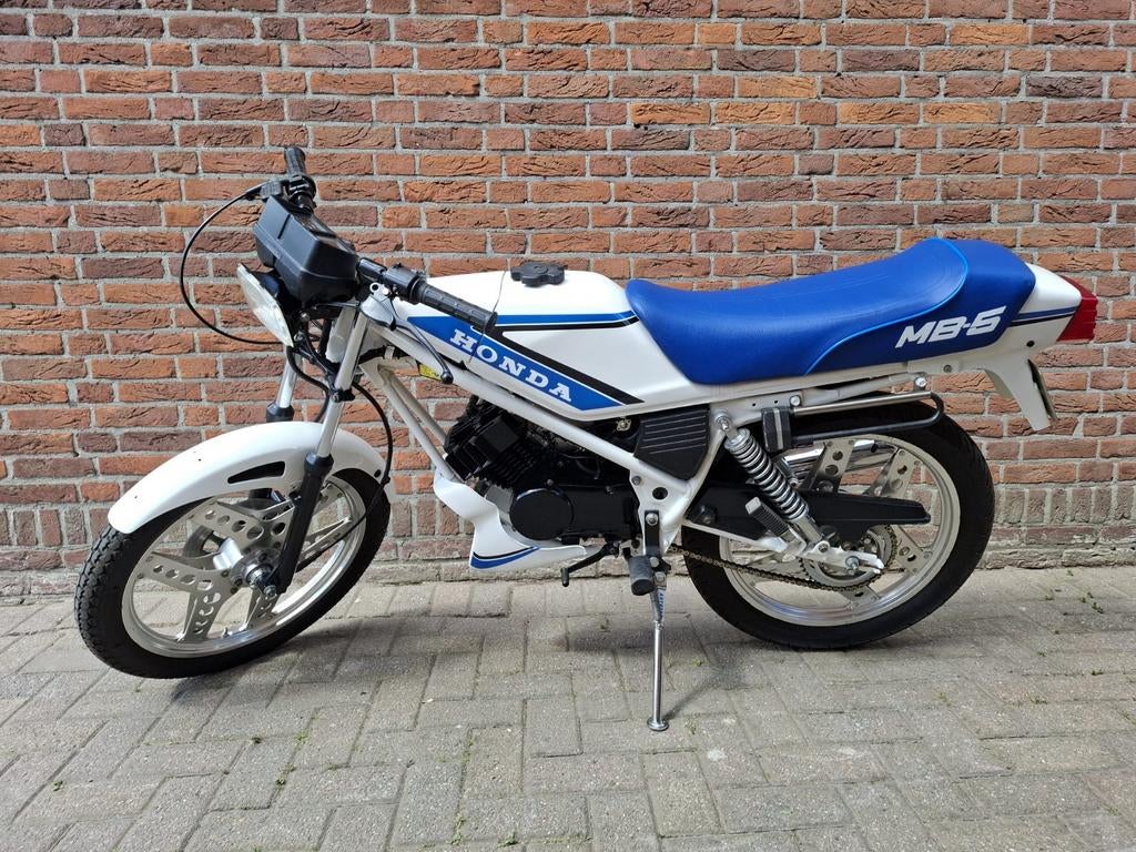 Honda MB-5 Oldtimer Bromfiets - Wit/Blauw 1991, Fietsen en Brommers, Brommers | Honda, Ophalen, Gebruikt, Maximaal 45 km/u, MB