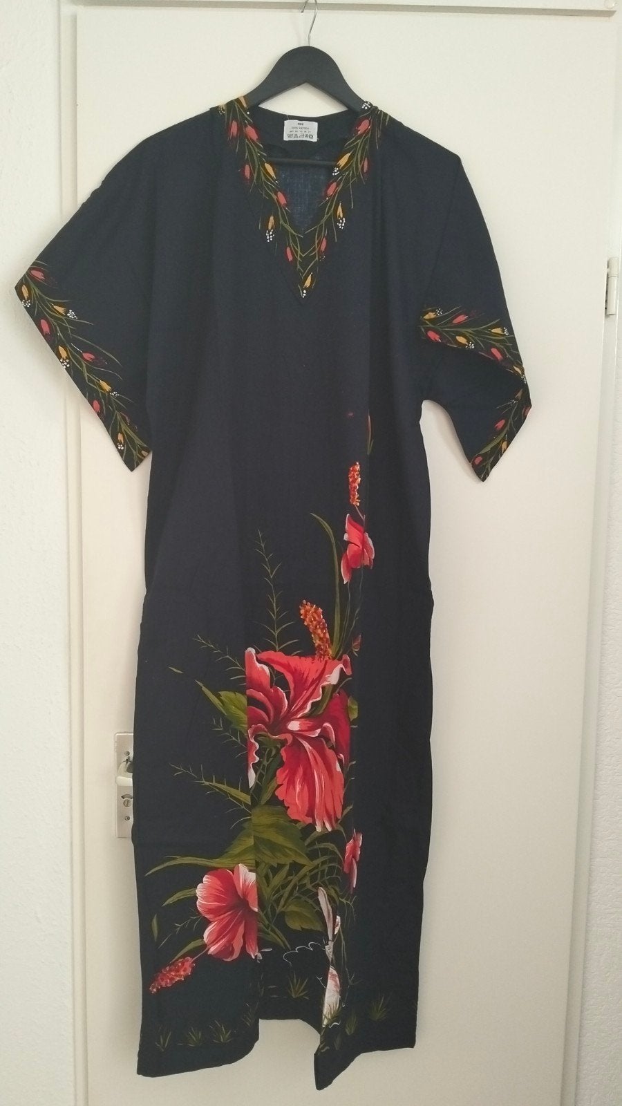 Prachtige donkerblauwe katoenen jurk - Maat 48, Kleding | Dames, Blauw, Maat 46/48 (XL) of groter, Ophalen of Verzenden, Zo goed als nieuw