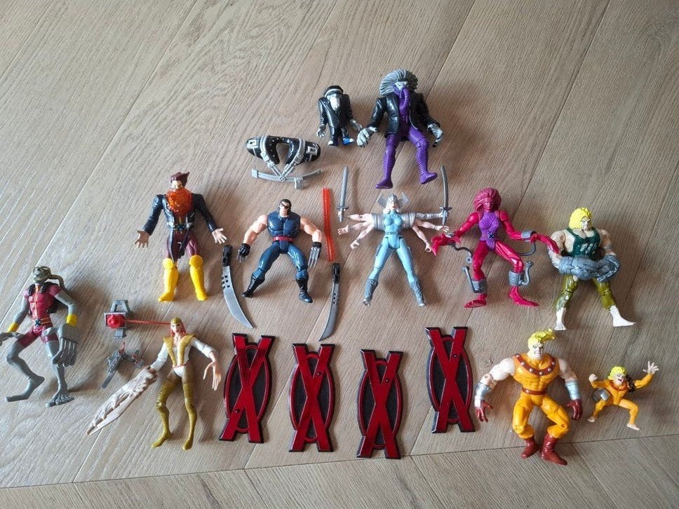 Grote collectie X-Men actiefiguren met accessoires, Ophalen of Verzenden, Gebruikt