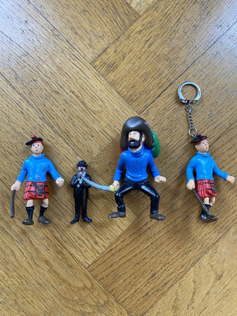 Kuifje poppetjes 4 stuks, Verzamelen, Poppetjes en Figuurtjes, Ophalen, Nieuw