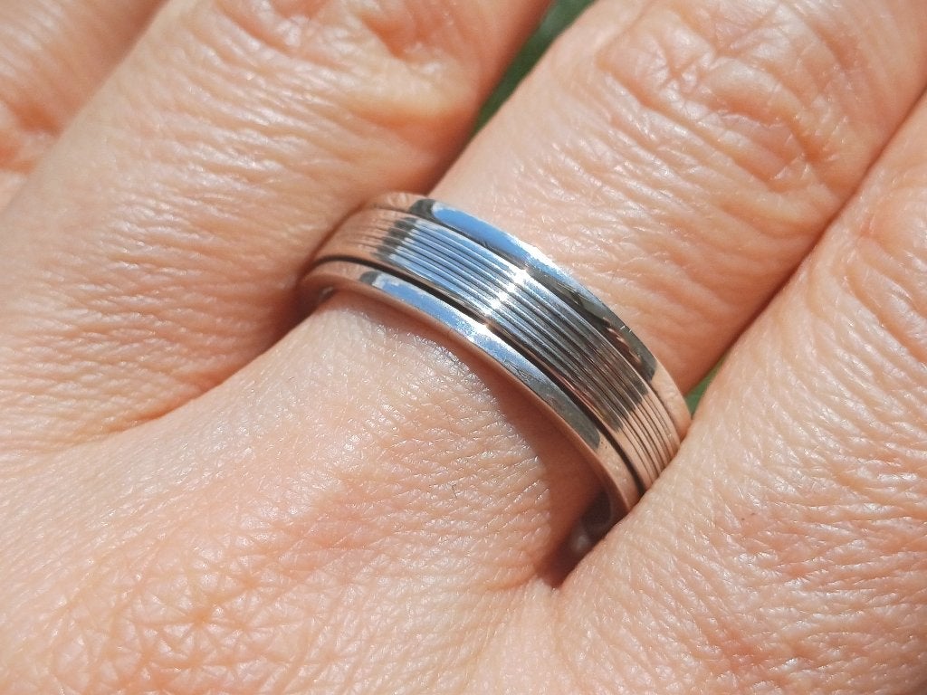 Vanoli 925 zilver draai spinning spinner ring maat 21 21,75, Vanoli, 20 of groter, Amsterdam, Nieuw