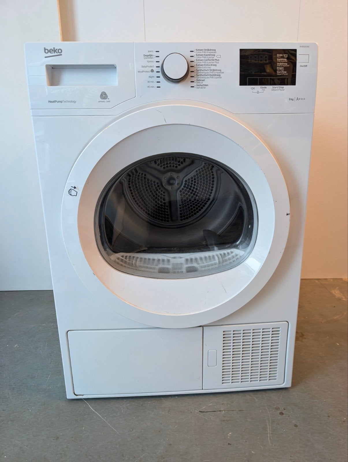 Beko warmtepomp Wasdroger DH 8533 GA0 - 8kg, Ophalen, 6 tot 8 kg, Gebruikt, 85 tot 90 cm