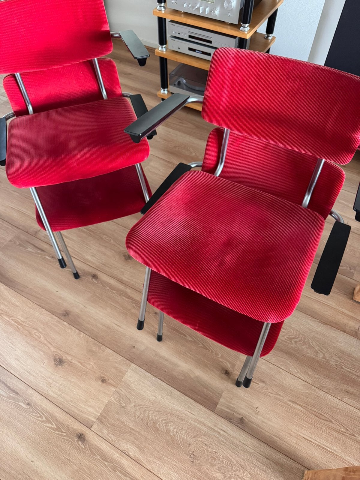 6 buisframe stoelen van Gispen Andre Cordemeyer 1235 ?, Huis en Inrichting, Stoelen, Ophalen, Gebruikt, Stof, Vijf, Zes of meer stoelen