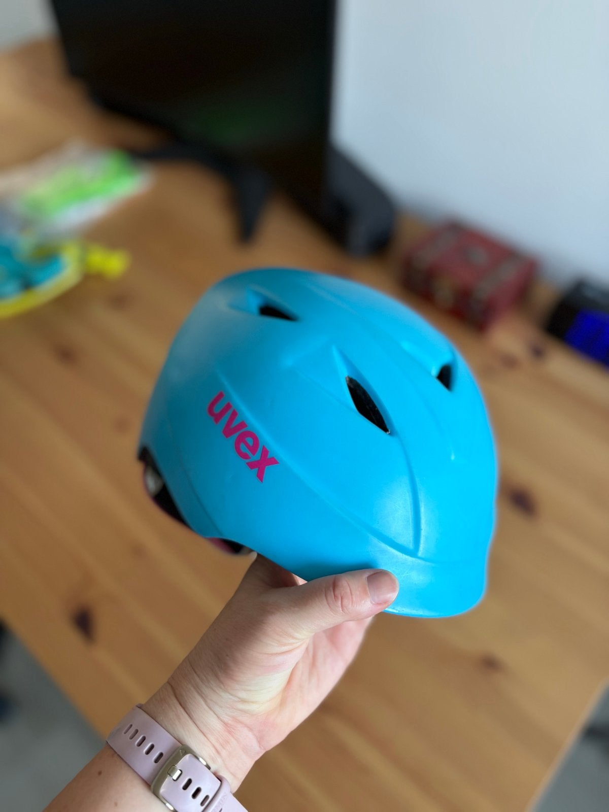 Uvex skihelm blauw 48-52 cm, Overige merken, Gebruikt, Overige typen, Ophalen of Verzenden