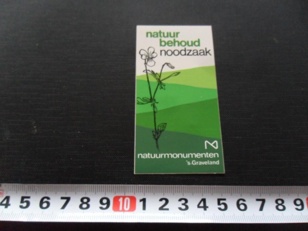 sticker Natuur behoud noodzaak Natuurmonumenten, Verzamelen, Ophalen, Zo goed als nieuw
