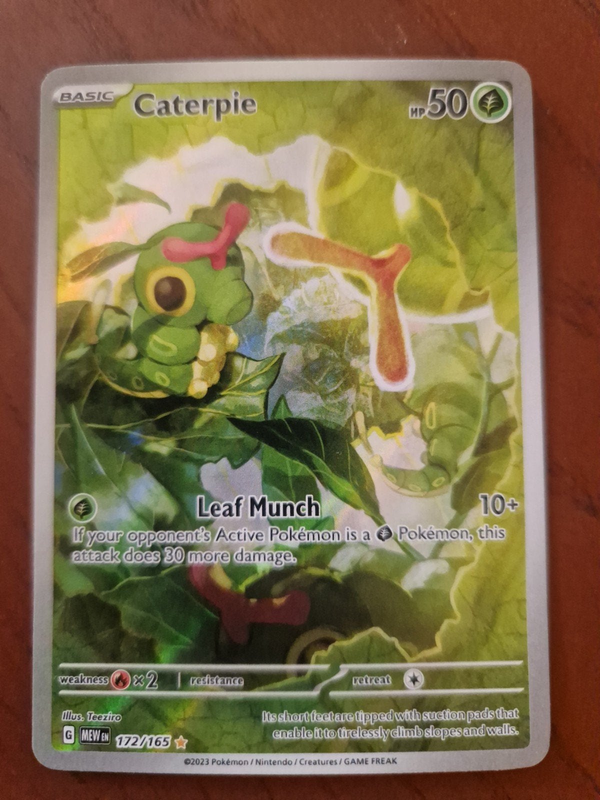Caterpie 172/165 Pokemon Kaart - Zo goed als nieuw, Ophalen of Verzenden, Zo goed als nieuw, Losse kaart, Foil