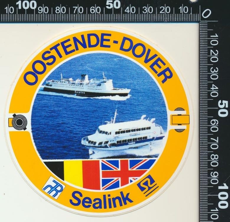 Sticker: Sealink - Oostende - Dover, Ophalen of Verzenden, Zo goed als nieuw, Bedrijf of Vereniging