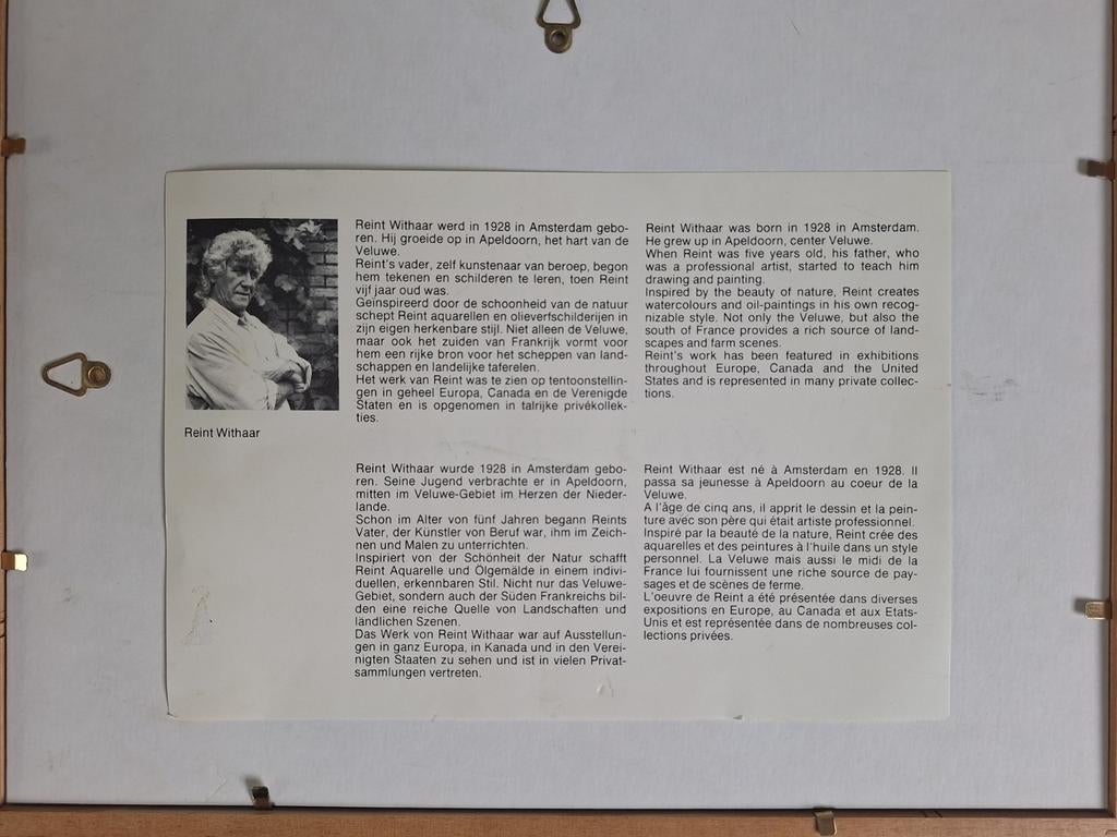 Mooie ingelijste prent Reint Withaar., Antiek en Kunst, Ophalen of Verzenden