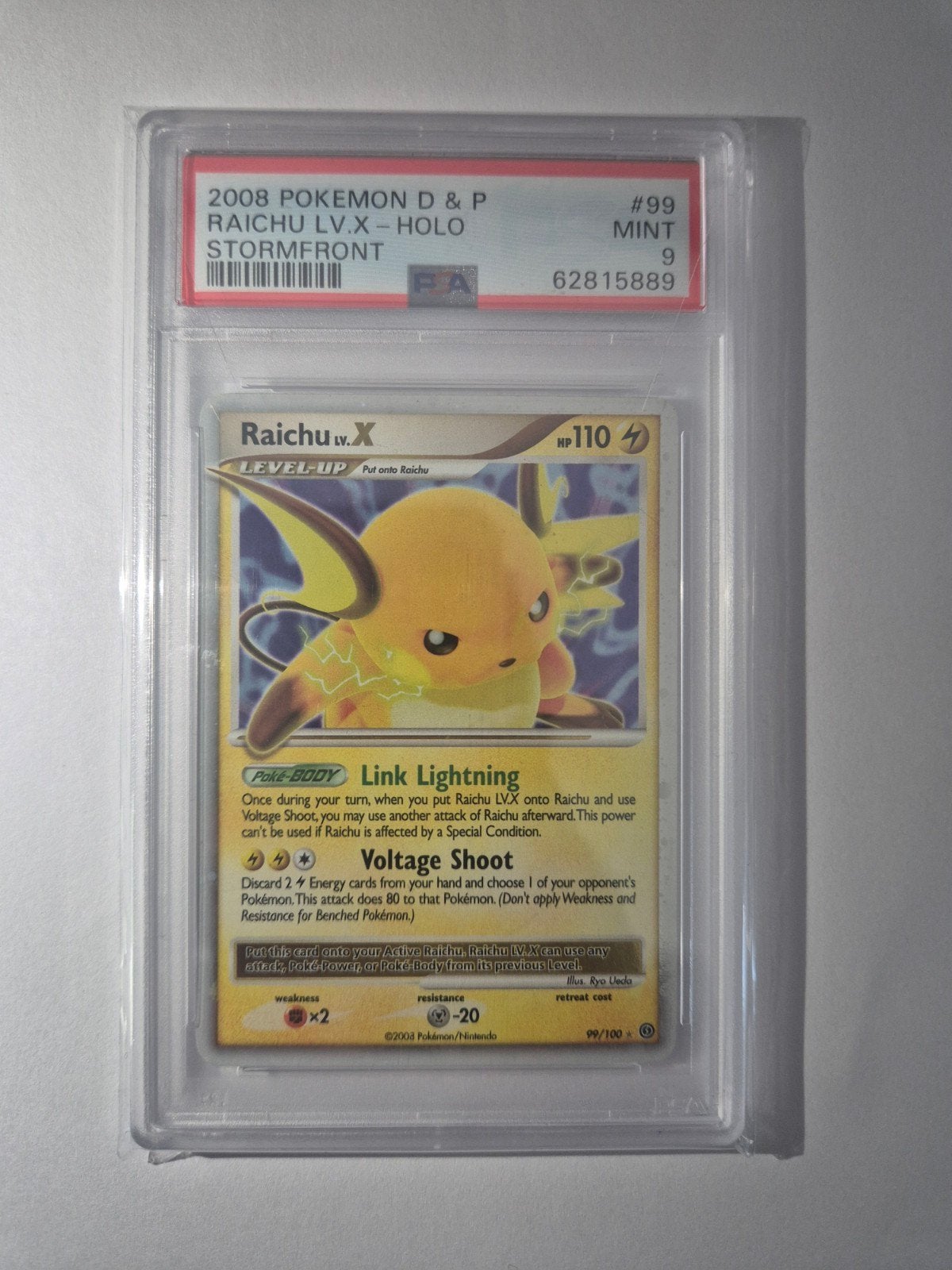 Raichu lv x # 99 Stormfront PSA 9, Ophalen of Verzenden, Nieuw