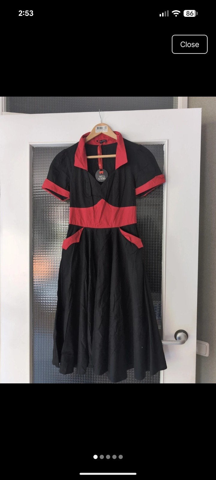 Hell Bunny jurk zwart rood maat XS, Kleding | Dames, Zwart, Ophalen of Verzenden, Zo goed als nieuw, Maat 34 (XS) of kleiner