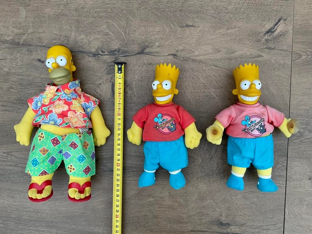 3 vintage Bart Simpson en Homer poppen pluche en kunststof, Verzamelen, Ophalen, Zo goed als nieuw, Beeldje of Figuurtje