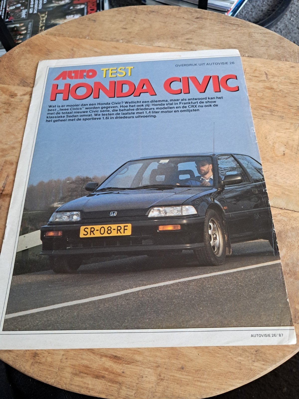 Auto Visie Test overdruk Honda Civic 1987, Ophalen of Verzenden, Gelezen, Honda