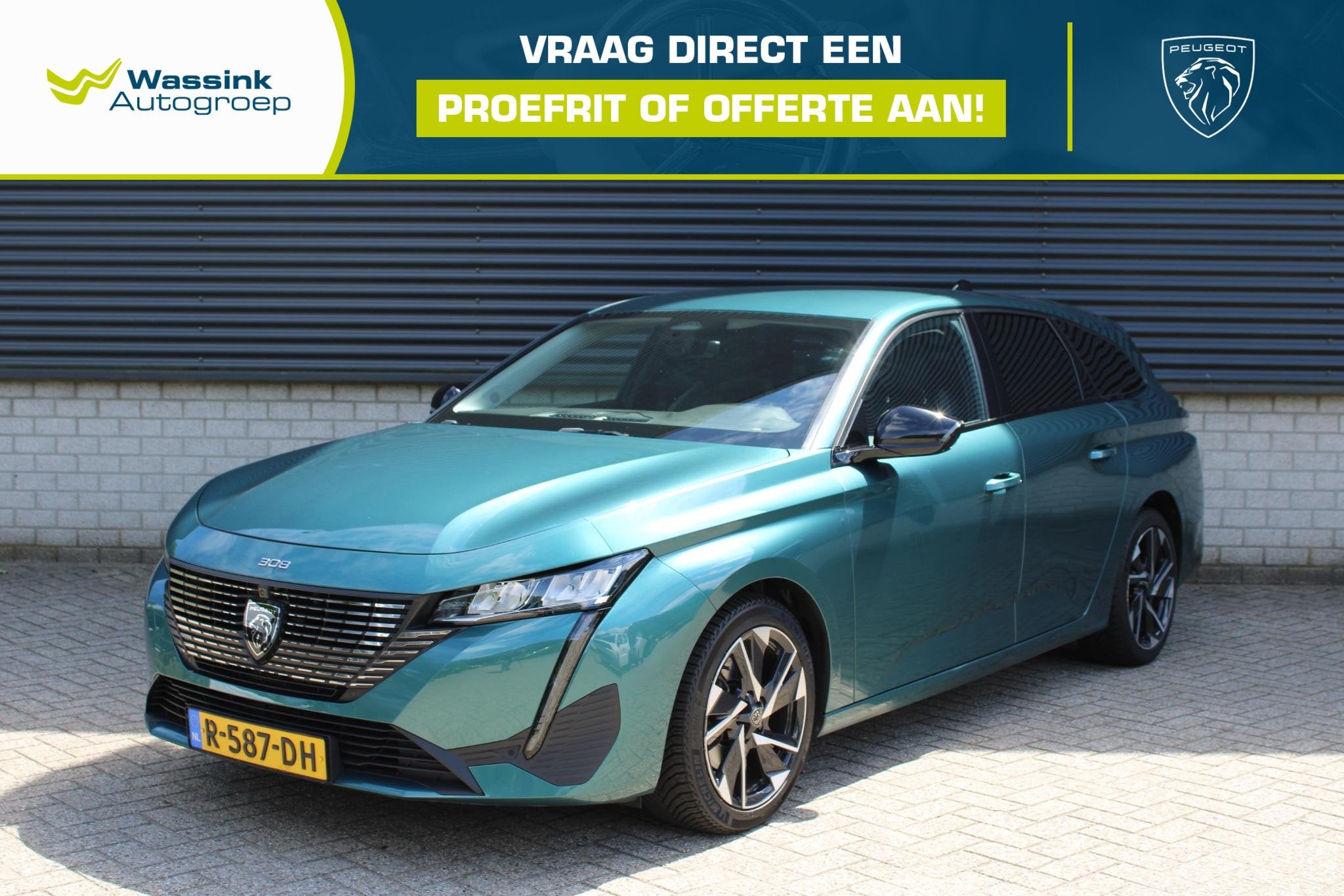 Peugeot 308 SW 1.2 PureTech Allure Pack Business, Auto's, Voorwielaandrijving, 1199 cc, Blauw, Leder en Stof