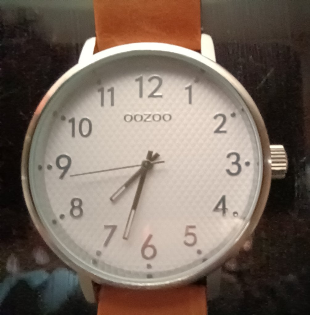 OOZOO Horloge - Nieuw met lichtbruine lederen band, Overige merken, Leer, Staal, Polshorloge