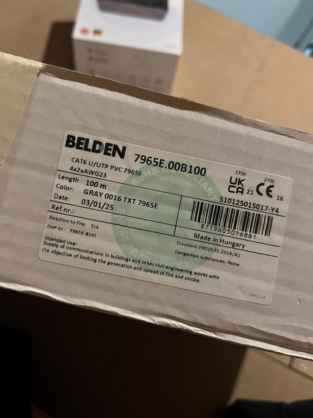 Belden internet kabel CAT6 U/UTP, Ophalen of Verzenden, Zo goed als nieuw
