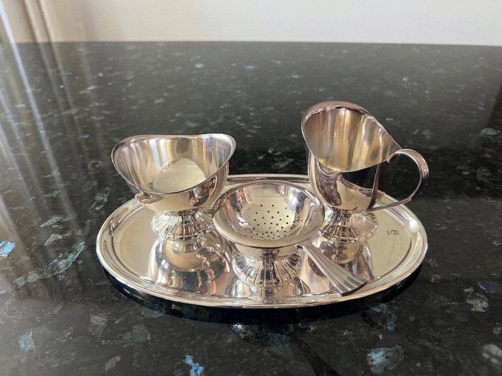 4-delige verzilverde koffieset (Douwe Egberts / HH), Ophalen of Verzenden, Zilver