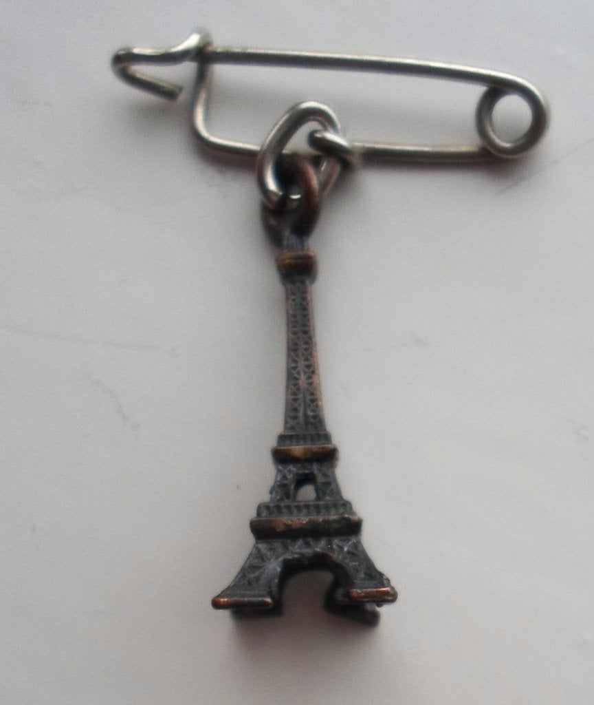 Oude Metalen Broche Eiffeltoren. Zilverkleurig., Ophalen of Verzenden, Zo goed als nieuw, Zilver, Overige materialen
