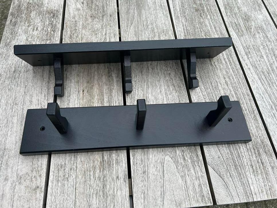 Zwarte ikea Kubbis wandkapstokken (2 stuks), Gebruikt, Minder dan 100 cm, Hout, Ophalen