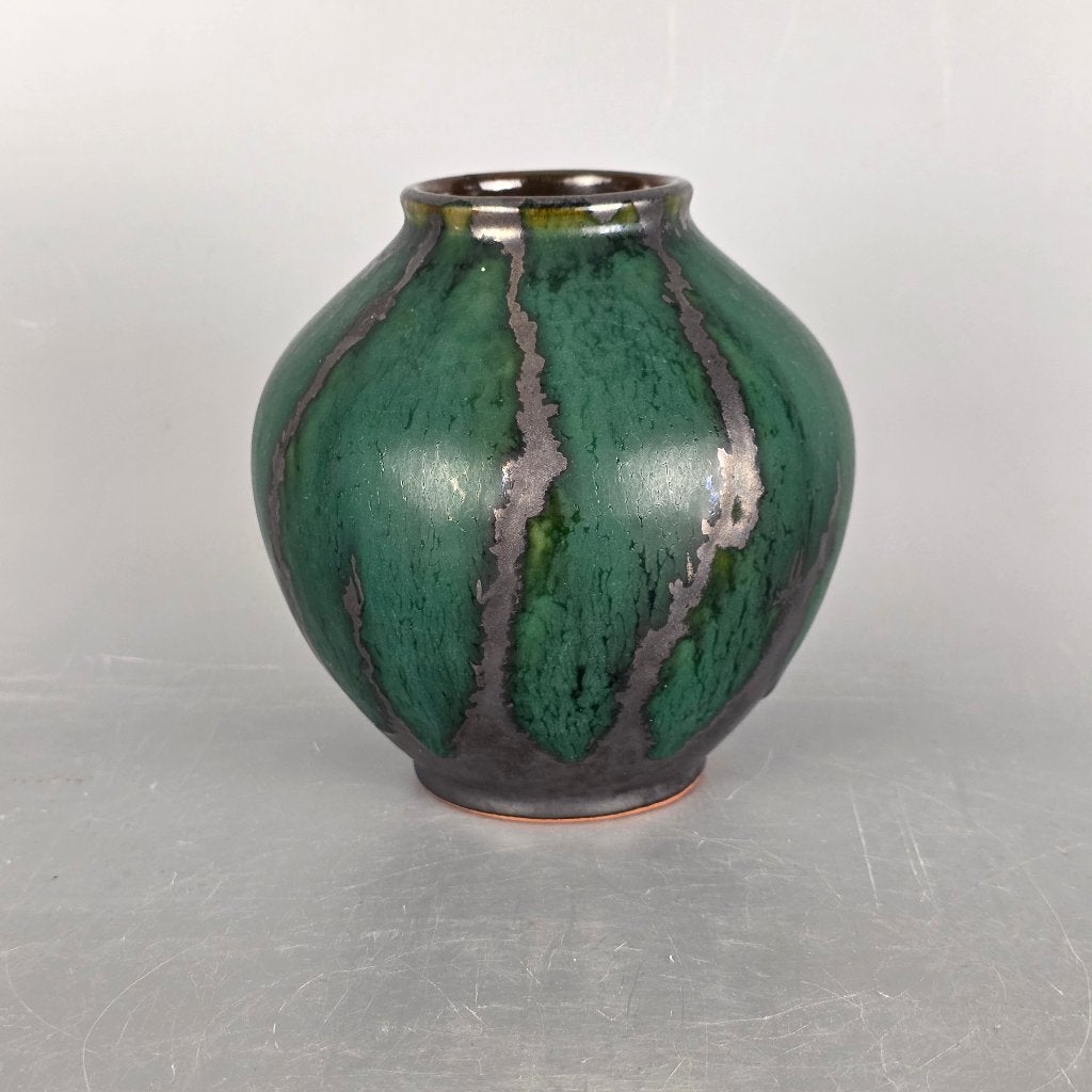 Vintage West-Duitse Fat Lava vaas. Carstens  652-13. groen, Ophalen