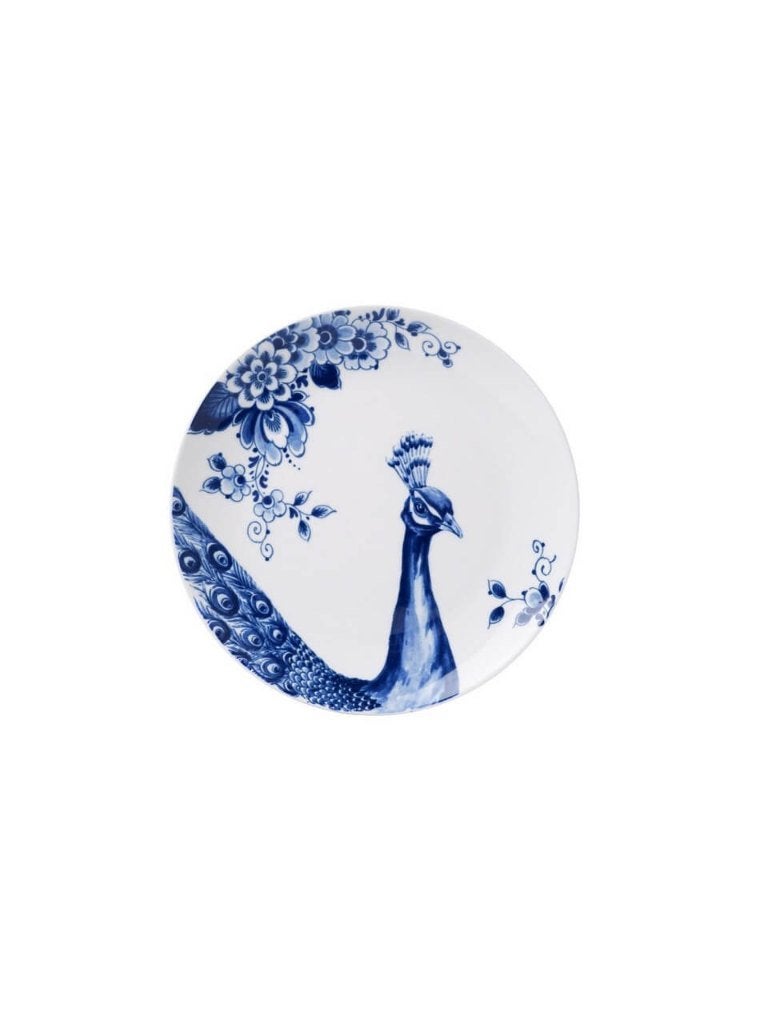 Heinen Delfts Blauw Paauw ontbijtbord 19 cm, Overige merken, Ophalen of Verzenden, Delftsblauw, Bord(en)