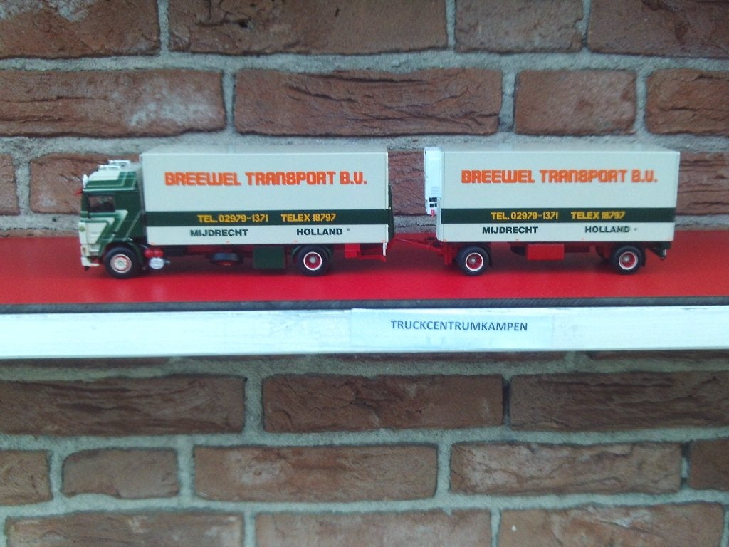 WSI  Volvo  F12  Globetrotter  van  Breewel., Hobby en Vrije tijd, Modelauto's | 1:50, Ophalen of Verzenden, Nieuw, Bus of Vrachtwagen