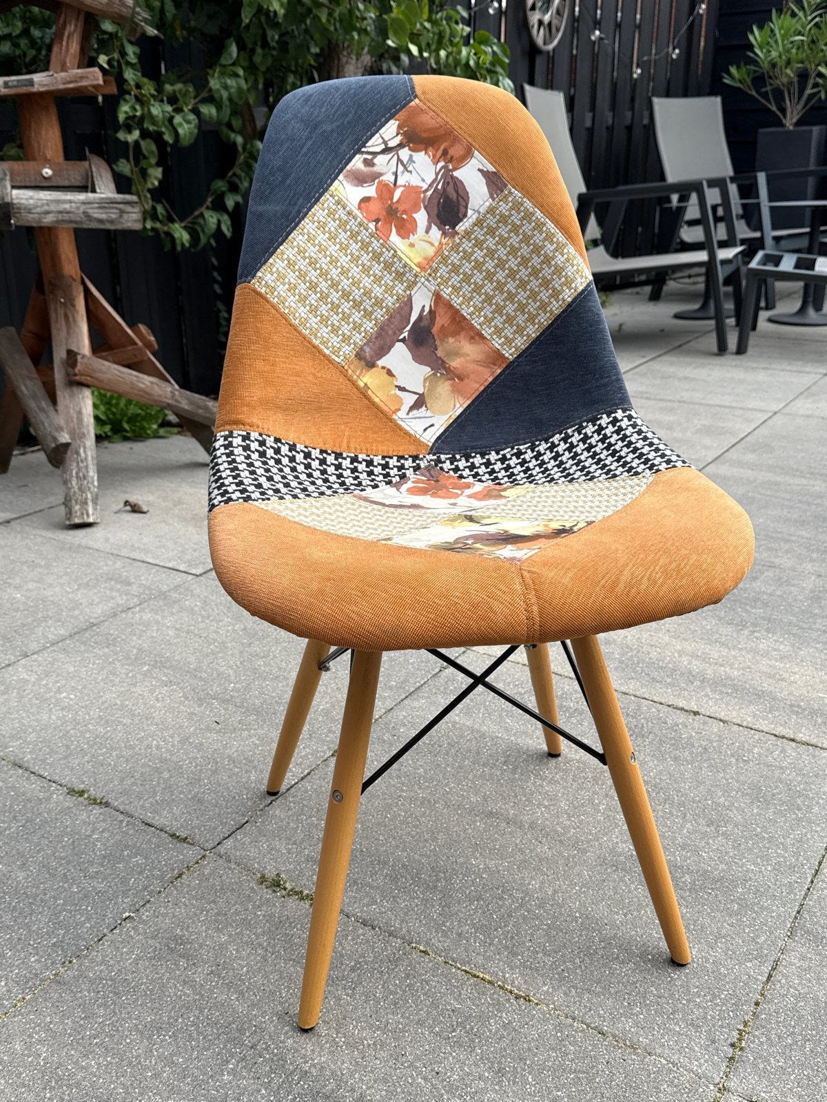 Patchwork stoel - Uniek design, Huis en Inrichting, Ophalen, Overige kleuren, Zo goed als nieuw, Eén